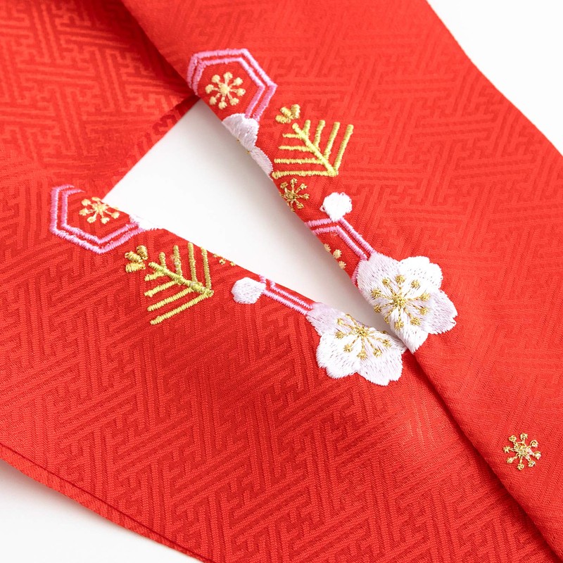 Kyoetsu Shichi-Go-San Half Collar, Embroidered, For Kids, 4 Pieces, For