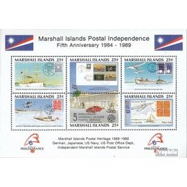 Marshall-Islands block5 (complete.issue.) unmounted mint/never hinged ** MNH 1989 Post History the Marshall-Islands (Stamps for collectors) Seafaring/ships