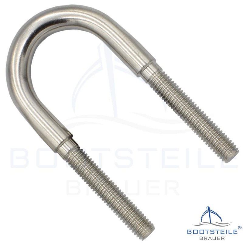 U-bolt with 2 plates and 2 nuts DIN934 M6 x