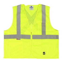 Viking Unisex Open Road Mesh Hi-Vis Zippered Safety Vest with 2" DM Reflective Tape, Green, XX-Large/3X-Large