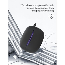 Case for JBL Tune Buds 2 - True Wireless Noise Cancelling Earbuds,Soft Protective,Shockproof, BOVUGAC Silicone Case Cover with Keychain & Cleaning Kit & Lanyard-Black