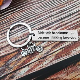 Biker Gift Ride Safe Keychain Motocycle Keychain Gift for Biker Dad Gift Valentines Day Christmas Gifts Relationship Gifts Funny Keychain for Boyfriend Husband