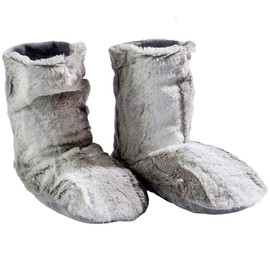 Sonoma Lavender Spa Booties, Microwavable Heated Slippers, Luxury Herbal Booties, Herbal Aromatherapy Foot Warmer, Angora Platinum, XL