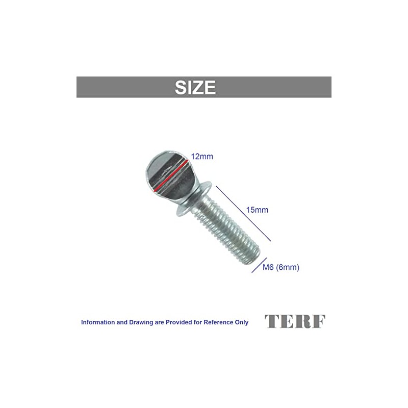 TERF® M6 X 15mm Thumb Screw Wing Bolt M6 (6mm)