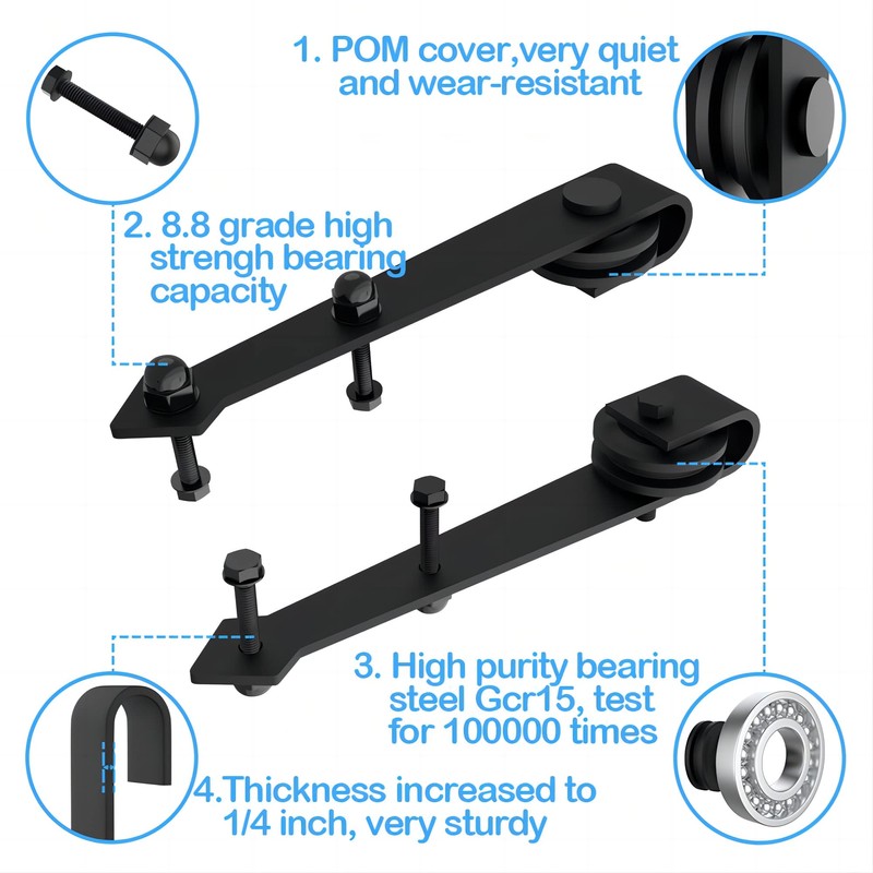 ZEKOO 8 FT Sliding Barn Door Hardware Kit, Sliding Door