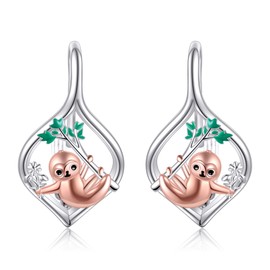 VENACOLY Faults Ohrringe 925 Sterling Silber Tier Ohrringe Faultier Schmuck Geschenke für Frauen Mädchen