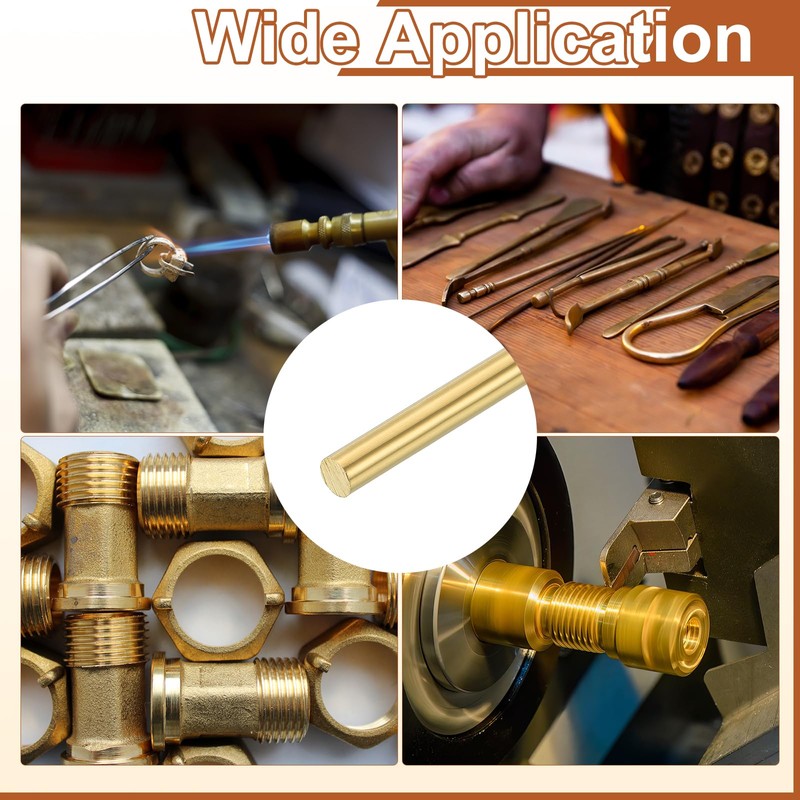 sourcing map 6 Pcs 1/8"(3mm) Dia Brass Solid Round Rod,