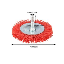 Nylon Wire Wheel, Filament Abrasive Wire Brush T Shape Drill Brush Wheel with 6mm Shank for Removal Rust Corrosion Paint (Grey)