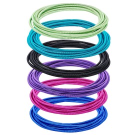 BENECREAT 60 Pieces 6 Colors Guitar String Bracelets, 2mm Stackable Metal Stretch Bracelets For Coil Jewelry Spiral Bracelet, 10 Pieces Each Color