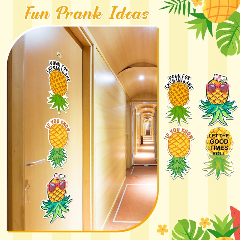Tellegloww 4 Pcs Large Pineapple Cruise Door Decorations Thicken Car