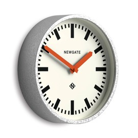 NEWGATE® Luggage Wall Clock | Modern Retro Metal Station Clock | 12 inch | Deep galvanised Metal case with Orange Hands | Contemporary Vintage Style for Kitchen, Living Room or Office