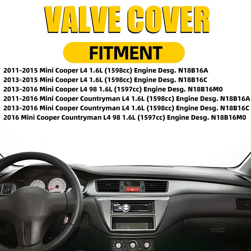 MILIPARTS Aluminum Valve Cover with Gasket, Bolts and Cap Fit