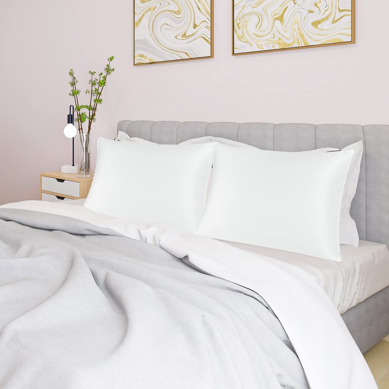 sourcing map Pillowcase Set Silk Satin Pillow Cases for Hair