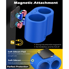 vigoregal Magnetic Item Holder for Golf Cart Premium Silicone, Dual-Slot Design with 4 Heavy-Duty Magnets, One-Hand Operation, Universal Fit for 36-60 Ring Gauge Items – Lies Flat or Sticks Securely