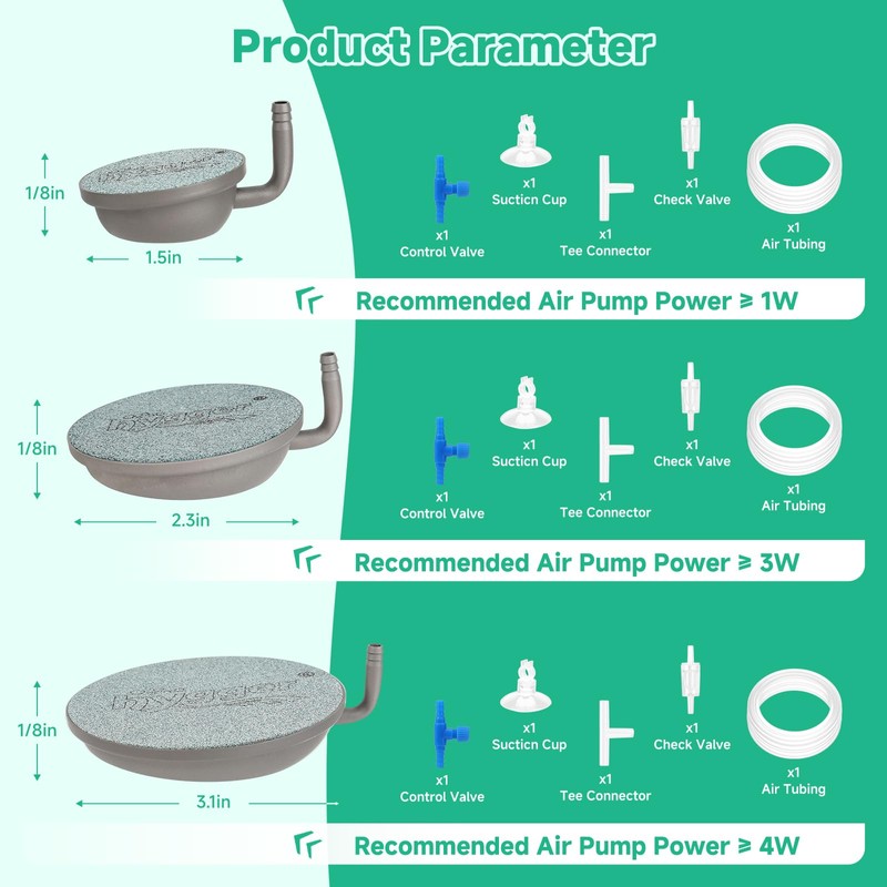 hygger Aquarium Air Stone, 3.1 Inch Fish Tank Bubbler Stone