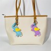 QTMY Cute Leather Elephant Keychain Keyring for Women,Purse Bag Charms