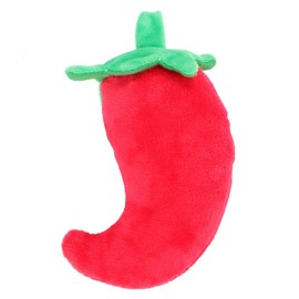 WsjiaboFux Plush Chilli Toy Fruits and Vegetables Dog Squeaky Toys Plush Chili Eggplant Corn Puppy Dog Toys for Small Dogs,Chili,Size 1 Nice and Practical Squeak Toys Pet Supplies