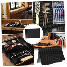 OHPHCALL Salon Anti-Skid Clippers Mat for Hair Trimmers Durable Pu Soft Gel Tool Storage Lightweight Portable Barber Table Mat for Home Salon Use