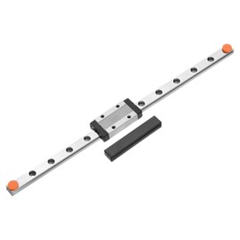 sourcing map MGN9 250mm Linear Guide Rail with MGN9H Sliding Carriage Block Bearing Steel and Plastic Mini MGN12 Linear Guide for DIY 3D Printers and CNC Machine, Silver