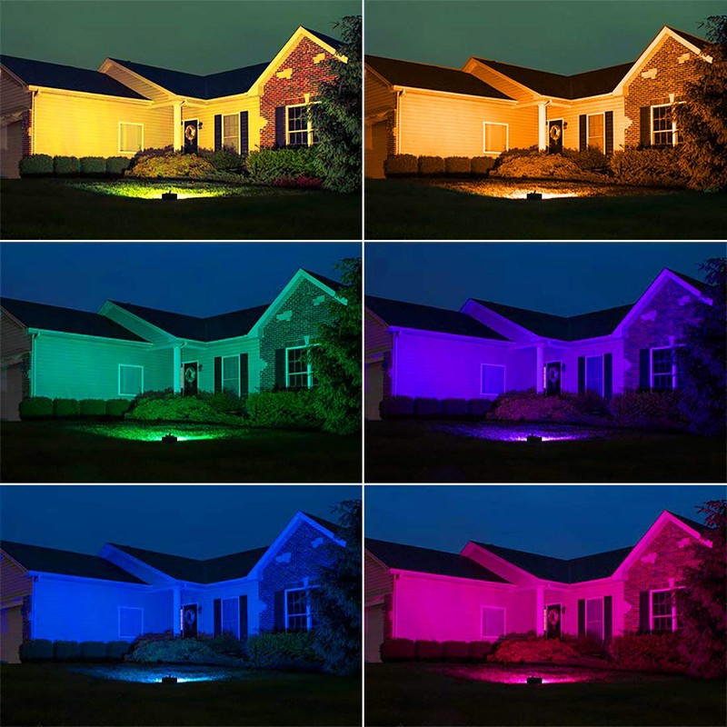 MELPO Led Flood Light Outdoor, 50W RGB Color Changing Landscape