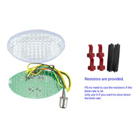 Fit For Buell XB12 Ulysses(Except Stone's)/ Blast / XB12S Lightning / XB12R Firebolt ; 2008-2010 1125CR/ 1125R; LED Rear Lamp Brake Tail Light+Integrated Turn Signal (Clear, Style1 LED Flash)