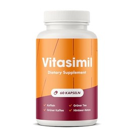 Vitasimil Nahrungsergänzungsmittel Mit Pflanzlichen Extrakten, Himbeerketon und Grüner Tee, 450mg