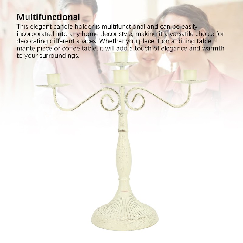 European Style Candelabra 5 Arms Iron Elegant Candle Stick Candelabra