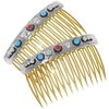 Navajo Turquoise Coral Silver Hair Combs Sterling Set of Two