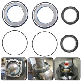 MOEBULB for Ford Front Axle Vacuum Knuckle & Tube Seal Kit Compatible with 1998-2004 ford Super Duty F250 F350 F450 F550 Dana 50 60 Shaft 50491 50381 Outer Axle Seal & 41784-2 O-Ring Seals Set, 6PCS