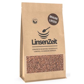 LinsenZeit Brown Lentils 600 g - Beluga Lentils - Laird Lenses - Great Protein Source - Vegan & No Additives & Premium Quality
