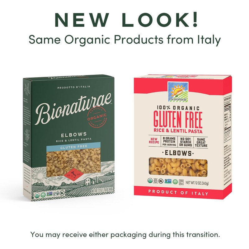 Bionaturae Elbow Pasta Noodles - Gluten Free Pasta Organic, Rice