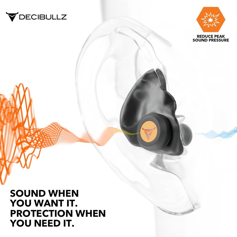 Decibullz Percussive Moldable Earplugs for Hunting & Shooting, Gun Range