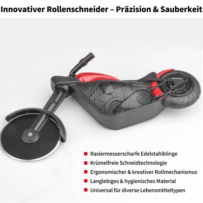 HAPPOW Motorcycle Pizza Cutter with Sharp Stainless Steel Cutting Wheel