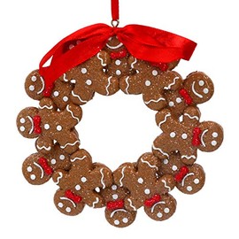 Gisela Graham Gingerbread Wreath Decoration 17181 Gingerbread