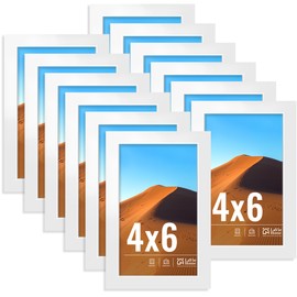 LaVie Home 4x6 Picture Frames Set of 12,Frame for 4x6 Pictures,Photo Frames for Wall Mounting or Table Top Display,White