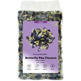 Butterfly Pea Flowers,Non-GMO,Natural Butterfly Pea Tea,Premium Dried Butterfly Pea Flower for Blue & Purple Drinks and Food Coloring (8oz)