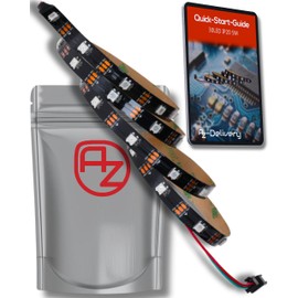 AZDelivery 5M WS2812B 30 LEDs/m 30 Pixels/m LED Strip RGB Addressable LED Strip with 5050 SMD LEDs IP20 Black Not Waterproof