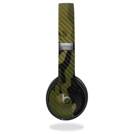 MightySkins Carbon Fiber Skin for Beats by Dr. Dre Solo 3 Wireless - Green Camouflage | Protective, Durable Textured Carbon Fiber Finish | Easy to Apply, Remove | Made in The USA