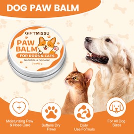 Dog Paw Balm for Dogs & Cats – Natural Paw Care with Avocado Butter & Plant Oils, Soother for Dry, Cracked Pads, Pet Paw Care Cream Dog Nose Balm, 2 oz
