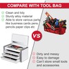 P.I.T. Mini White Tool Box, Portable 3 Drawer Steel Stackable