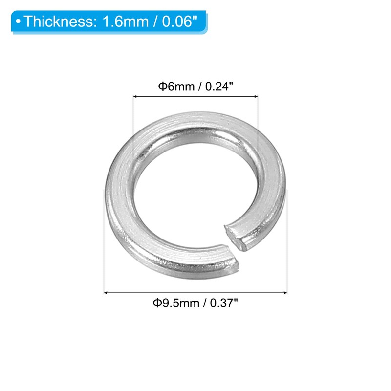 PATIKIL 50pcs M6 Split Lock Washers 6mm ID 9.5mm OD