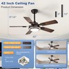 Depuley 42-Inch Ceiling Fan with Light: Walnut Ceiling Fans with