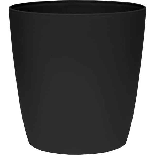 The HC Companies 12 Inch Aria Round Self Watering Planter - Plastic Plant Pot for Indoor Outdoor Plants Flowers Herbs, Matte Black
