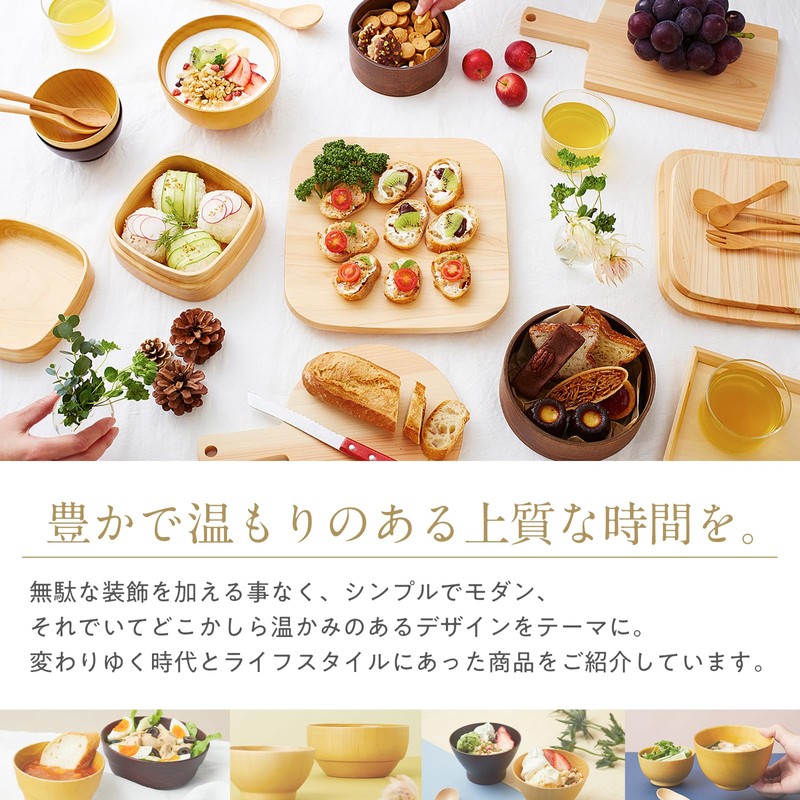 Kishu Lacquerware Kakuda Seibei Shoten WM-403036 Dishwasher-Safe Soup Bowl, Wooden,