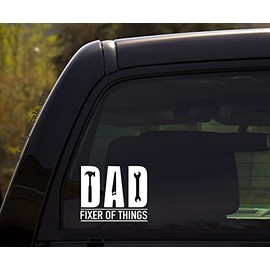 RUNNING L8 Dad, Fixer of Things - Dad, Daddy, Father, Tools, Father Figure, Parent, Man Vinyl Decal Sticker for Window of car, Van, Truck, White