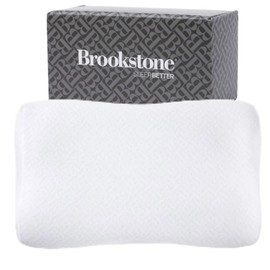 Brookstone Memory Foam Pillow - Supportive Pillows Adapt to Body's Curves for Optimal Comfort, Pressure Relief - for Side, Back & Stomach Sleepers - Removable, Washable Cover