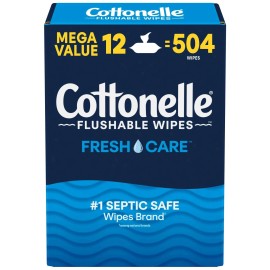 Cottonelle FreshCare Flushable Wipes 504 Ct (12 Packs) Gentle & Effective Clean.