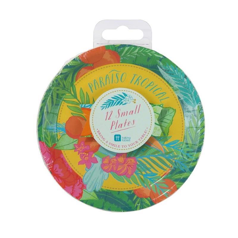 Talking Tables Tropical Fiesta Round Canape Plates for Birthday, BBQ