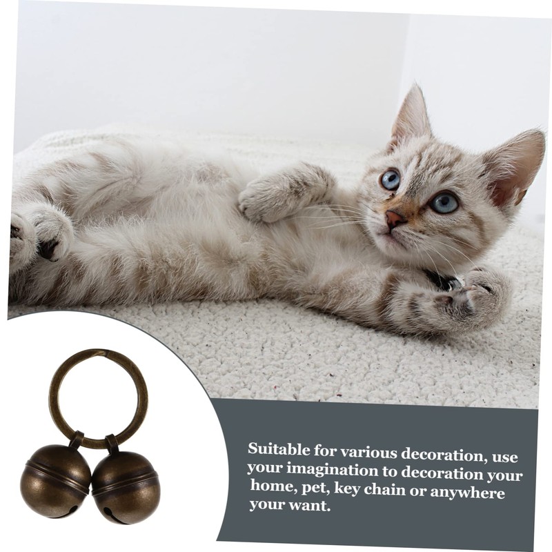 Sosoport 2 Pack Loud Cat Collar Bells Pet Charm Bells