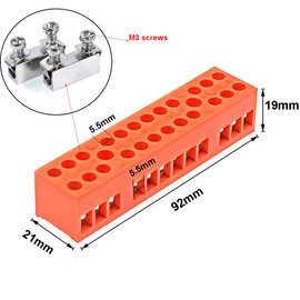 YXQ 600V 36A Dual Row 12Positions Screw Terminal Strip Block Electric Barrier Orange, 6Pcs
